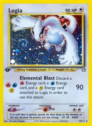 'Pokemon - 'Lugia 009/111  - Unlimited Holofoil Neo Genesis - Holo Rare
