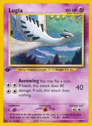 'Pokemon - 'Lugia 020/64  - 1st Edition Neo Revelation - Rare