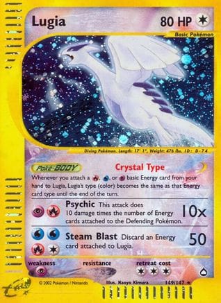 'Pokemon - 'Lugia 149  - Holofoil Aquapolis - Secret Rare