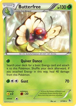 'Pokemon - 'Butterfree 003/106  XY  Flashfire - Rare