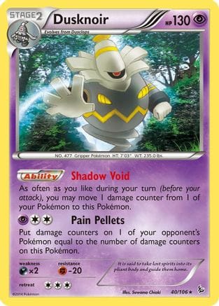 'Pokemon - 'Dusknoir 040  - Holofoil XY  Flashfire - Holo Rare
