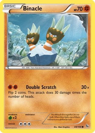'Pokemon - 'Binacle 048  XY  Flashfire - Common
