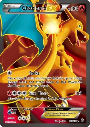 'Pokemon - 'Charizard EX (100 Full Art) 100/106  - Holofoil XY  Flashfire - Ultra Rare