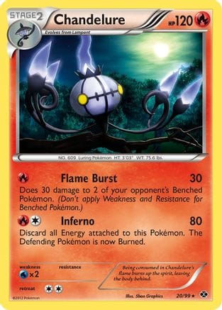 'Pokemon - 'Chandelure 020  - Reverse Holofoil Next Destinies - Holo Rare