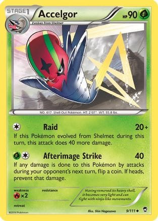 'Pokemon - 'Accelgor 009  - Reverse Holofoil XY  Furious Fists - Uncommon