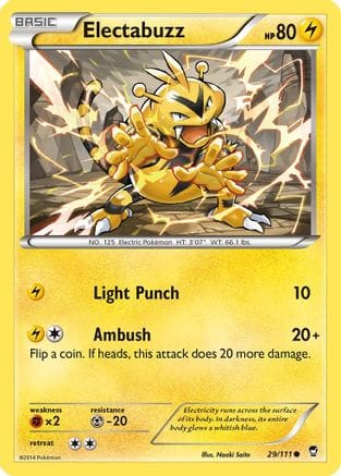 'Pokemon - 'Electabuzz 029  - Reverse Holofoil XY  Furious Fists - Common