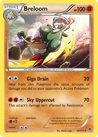 'Pokemon - 'Breloom 050/111  XY  Furious Fists - Rare