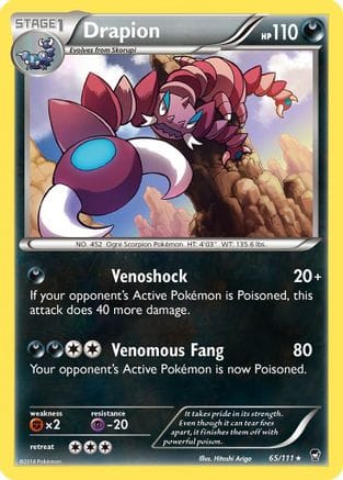 'Pokemon - 'Drapion 065  - Reverse Holofoil XY  Furious Fists - Rare