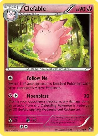 'Pokemon - 'Clefable 071/111  XY  Furious Fists - Uncommon