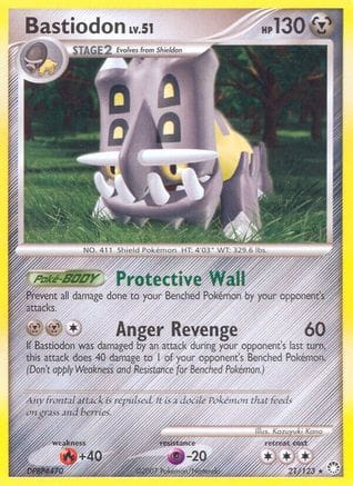 'Pokemon - 'Bastiodon 021  - Reverse Holofoil Mysterious Treasures - Rare