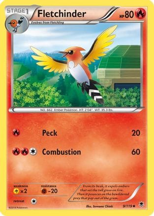 'Pokemon - 'Fletchinder 009  XY  Phantom Forces - Uncommon