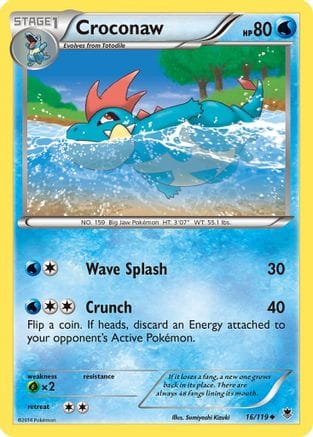 'Pokemon - 'Croconaw 016/119  XY  Phantom Forces - Uncommon