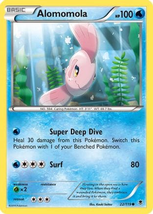 'Pokemon - 'Alomomola 022  - Reverse Holofoil XY  Phantom Forces - Common