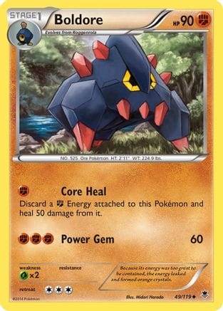 'Pokemon - 'Boldore 049  XY  Phantom Forces - Uncommon