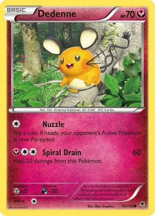 'Pokemon - 'Dedenne 070/119  - Reverse Holofoil XY  Phantom Forces - Common