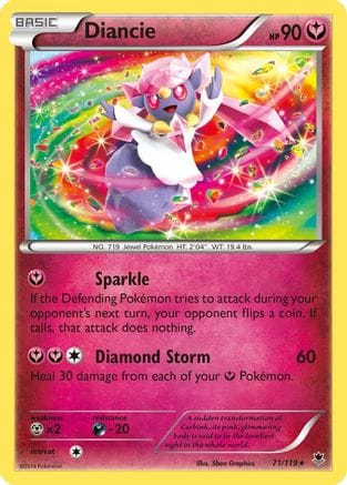 'Pokemon - 'Diancie 071/119  - Reverse Holofoil XY  Phantom Forces - Holo Rare