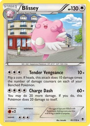 'Pokemon - 'Blissey 081  - Reverse Holofoil XY  Phantom Forces - Rare