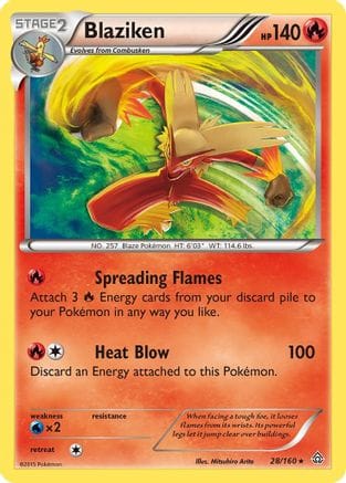 'Pokemon - 'Blaziken 028  - Holofoil XY  Primal Clash - Holo Rare