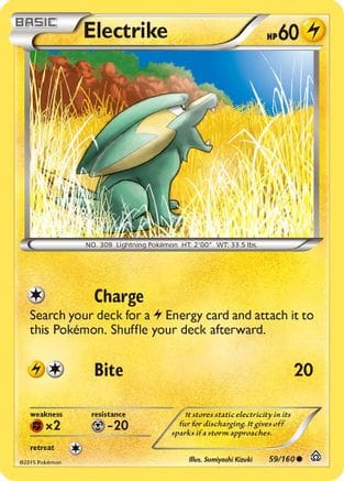 'Pokemon - 'Electrike 059  - Reverse Holofoil XY  Primal Clash - Common