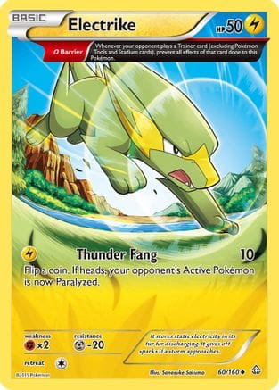 'Pokemon - 'Electrike (Omega) 060/160  - Reverse Holofoil XY  Primal Clash - Uncommon