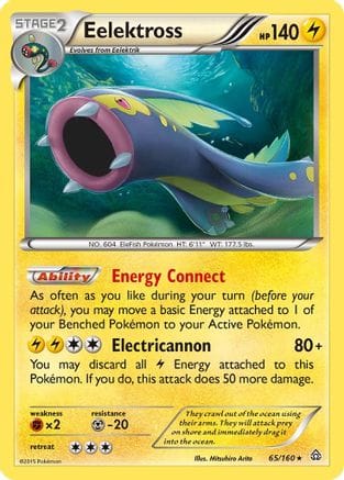 'Pokemon - 'Eelektross 065  - Reverse Holofoil XY  Primal Clash - Holo Rare