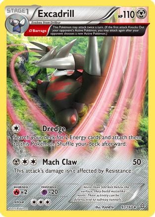 'Pokemon - 'Excadrill (Omega) 097/160  - Reverse Holofoil XY  Primal Clash - Holo Rare
