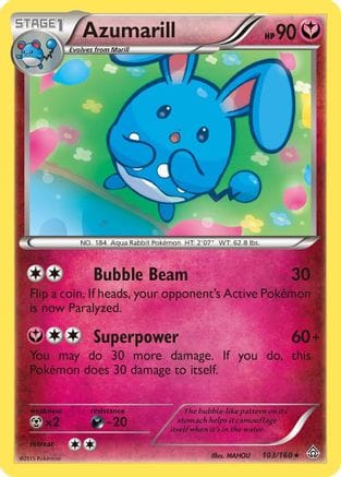 'Pokemon - 'Azumarill 103/160  XY  Primal Clash - Rare