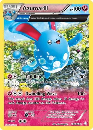 'Pokemon - 'Azumarill (Alpha) 104/160  - Holofoil XY  Primal Clash - Holo Rare