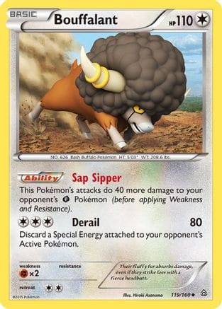 'Pokemon - 'Bouffalant 119  - Reverse Holofoil XY  Primal Clash - Uncommon