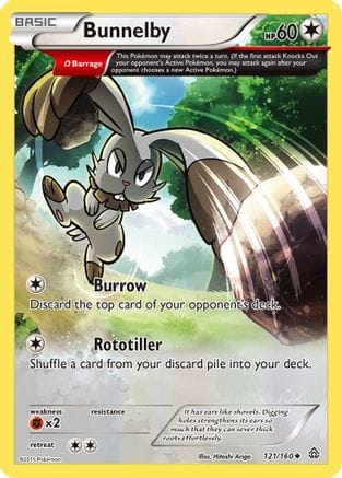 'Pokemon - 'Bunnelby (Omega) 121/160  - Reverse Holofoil XY  Primal Clash - Uncommon