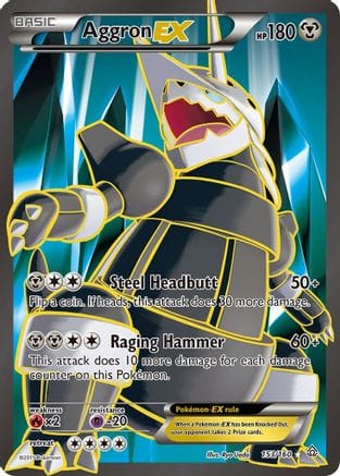'Pokemon - 'Aggron EX (153 Full Art) 153/160  - Holofoil XY  Primal Clash - Ultra Rare