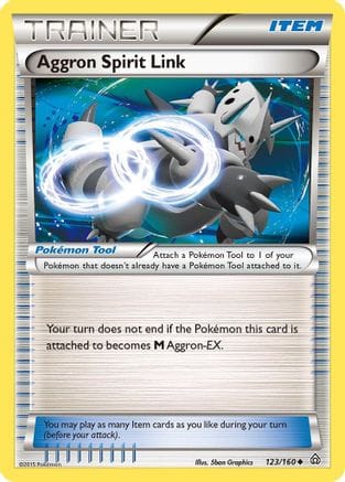 'Pokemon - 'Aggron Spirit Link 123  - Reverse Holofoil XY  Primal Clash - Uncommon