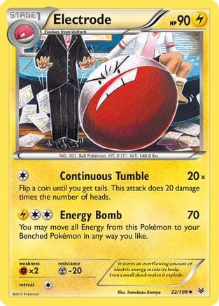 'Pokemon - 'Electrode 022/108  XY  Roaring Skies - Uncommon