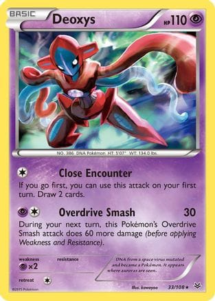 'Pokemon - 'Deoxys 033/108  - Holofoil XY  Roaring Skies - Holo Rare