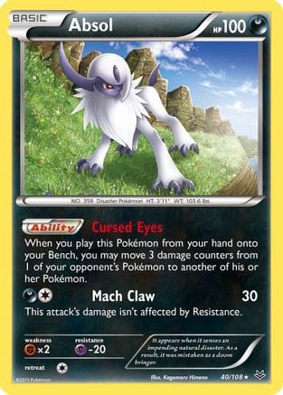 'Pokemon - 'Absol 040/108  - Holofoil XY  Roaring Skies - Holo Rare