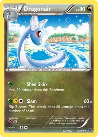 'Pokemon - 'Dragonair 050/108  - Reverse Holofoil XY  Roaring Skies - Uncommon