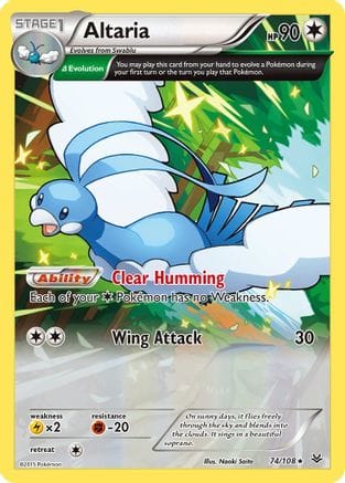 'Pokemon - 'Altaria (74 Delta) 074/108  - Reverse Holofoil XY  Roaring Skies - Rare