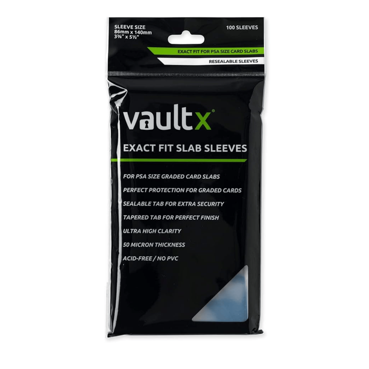Vault X Graded Trading Card Slab Sleeves, Exact Fit Bags for PSA