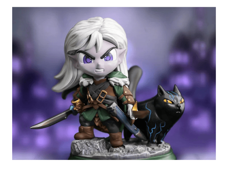 Dungeons & Dragons Oddy Drizzt Do'Urden with Guenhwyvar Limited Edition PX Previews Exclusive Figure