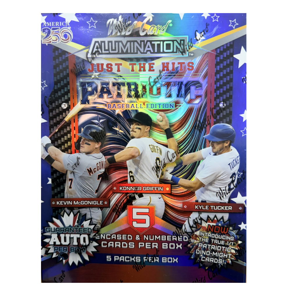 Wild Card: 2026 ALUMINATION · JUST THE HITS Baseball · 250th Patriotic Hobby Box